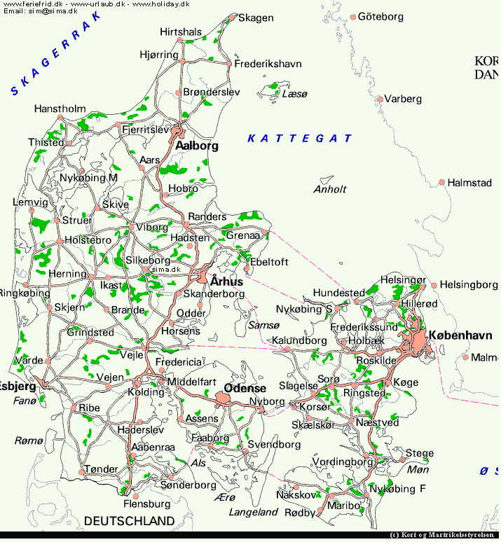 Danmark (c)Kort og Martrikelstyrelsen