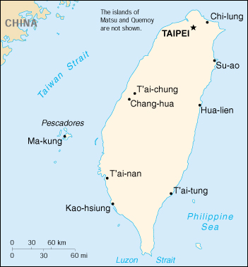 [Country map of Taiwan]